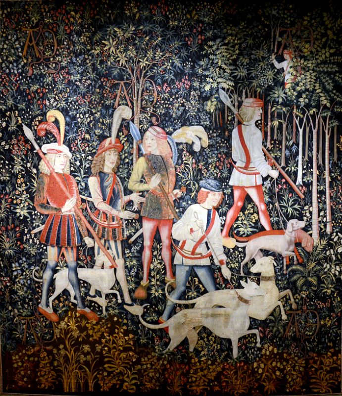 New York Cloisters 52 017 Unicorn Tapestries - The Hunters Enter the Woods - Netherlands 1495-1505